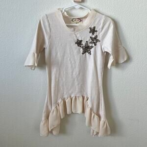 Mia Joy cream sparkle tunic toddler‎ size 2
